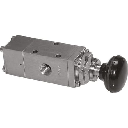 5/2 G1/4 '' (G1/8 '') Knopbediend RVS -0.95-12bar/-13.2-168psi