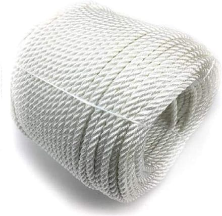 50 Meter Touw 6mm Wit Sterk en Hydrofoob Polyester Koord