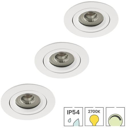 Lybardo - Lage Inbouwspots - 3-pack - 5W - Dimbaar - Waterdicht - Spotjes Inbouw
