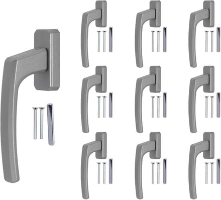 Raamgrepen Aluminium - Deurgrepen Balkon - Ramen Beveiligen - Ergonomisch Ontwerp - 36 mm Vierkant - Zilver