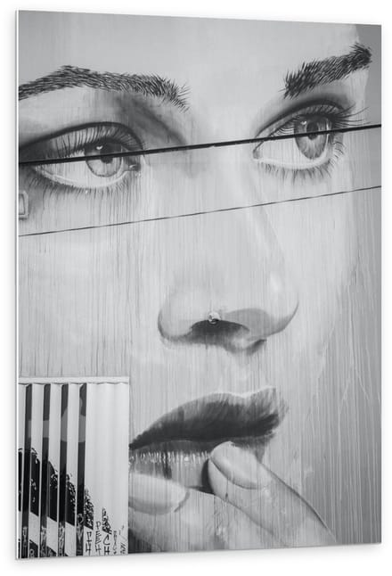 Forex - Gezicht van Vrouw Getekend - 80x120cm Foto op Forex
