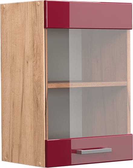 Vicco R-Line Glazen keukenkast – 40 cm Rode hoogglans