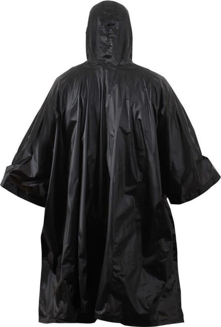 Combi-Label Regenponcho - Herbruikbaar - Herbruikbare Poncho - Volwassenen - Zwart