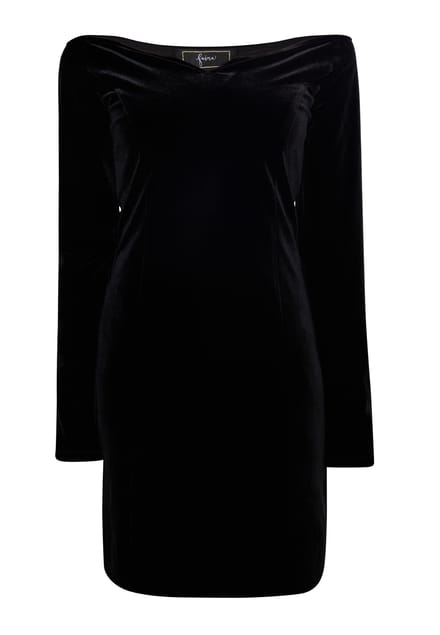 Faina Mini-jurk met lange mouwen Dames zwart
