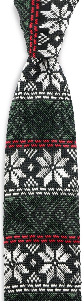 We Love Ties - Stropdassen - Stropdas sneeuwvlok - zwart / groen / rood / wit