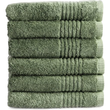 PHLOX Supreme Handdoeken 50x100 - set van 6 - Zware kwaliteit 600 g/m2 - Oud Groen