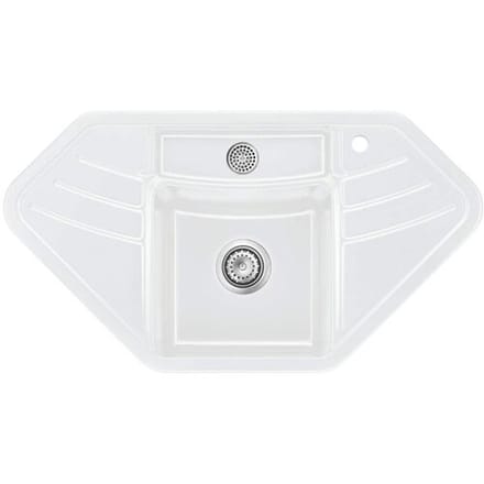 Systemceram Keradomo Vega corner inset sink with excenter operation , incl. tap hole 503402-12