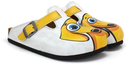 GOBY – Grappige Hond Dames Clogs – Comfortabele Slippers – Handgemaakt – Vegan Leer – Maat 42