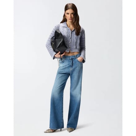 Pinko Wanda wide been medium wave denim ss26