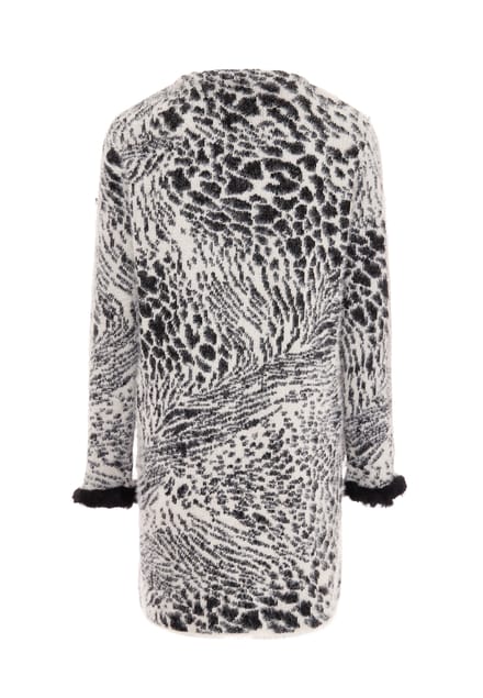 Faina Vest Dames wol wit zwart