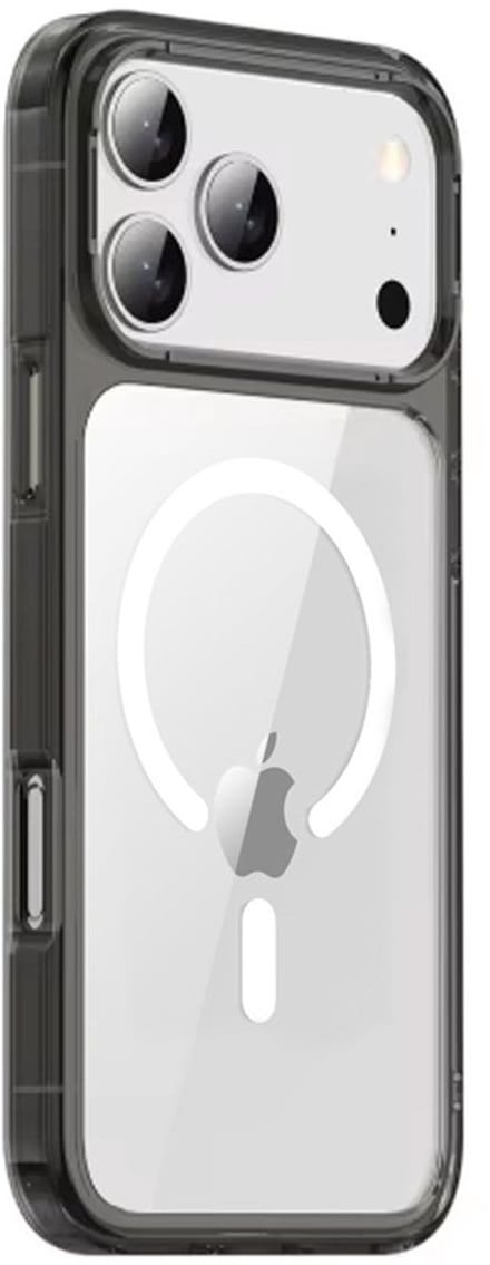 Mobiq - Schokbestendige MagSafe Case geschikt voor iPhone 17 Pro - transparant/zwart