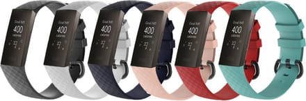 KELERINO. Siliconen bandje geschikt voor Fitbit Charge 3 / Charge 4 - 6-pack - Herfst - Small