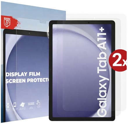 Rosso Tablet Screen Protector Geschikt voor Samsung Galaxy Tab A11 Plus / Tab A9 Plus | TPU Display Folie | Ultra Clear | Case Friendly | Duo Pack Beschermfolie | 2-Pack