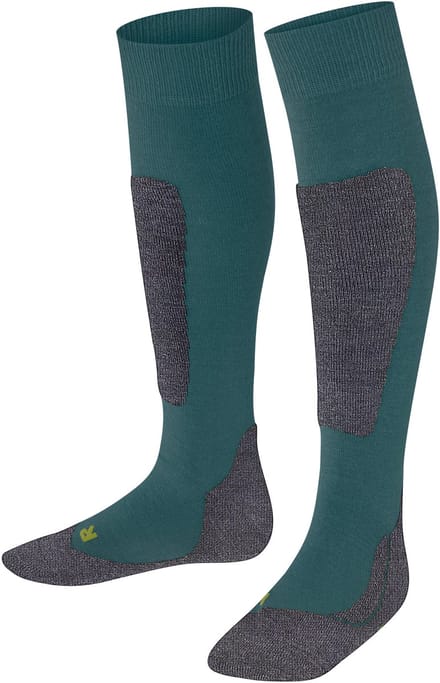FALKE Active Ski warm dik wol functioneel materiaal skisokken kinderen groen - maat 23-26