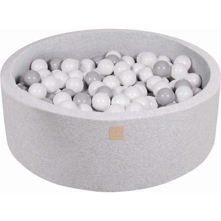 Ballenbak KATOEN Licht Grijs - 90x30 incl. 200 ballen - Grijs, Wit