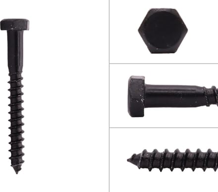 Wovar Houtdraadbouten Zwart M8 x 70 mm | Per 10 Stuks