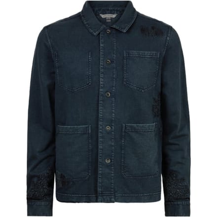 John Varvatos Dalton Ls Trucker Jacket With Mending De Navy Größe: S | Jeansjacken Outlet | Herren | Blau