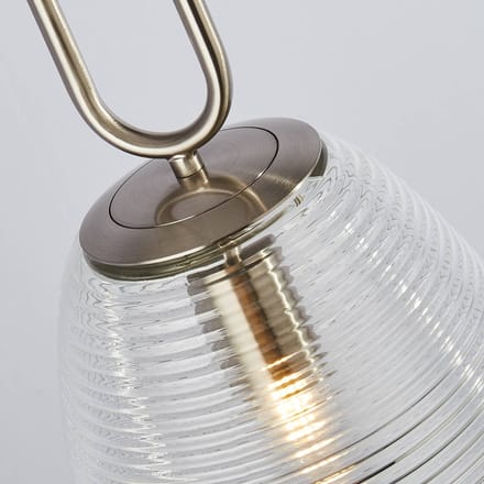 Searchlight Hanglamp Elixir, nikkelkleurig/helder, glas, Ø 24 cm, E27