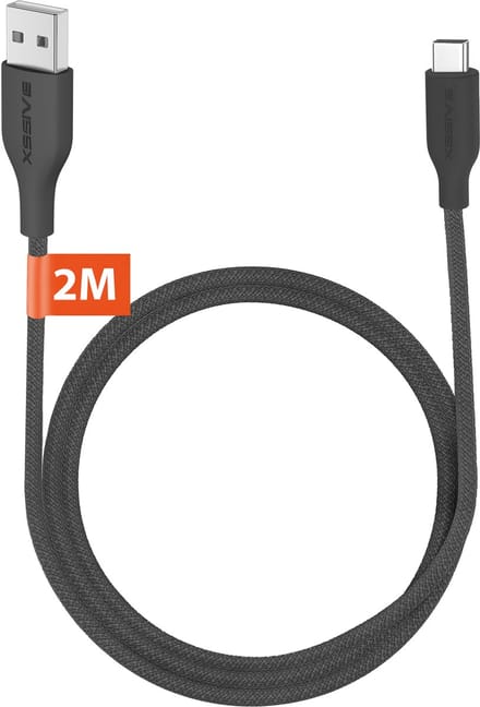Lange USB-A naar USB-C Kabel 2 Meter - Quick Charge - Sterke USB naar USB C Kabels - Snellader