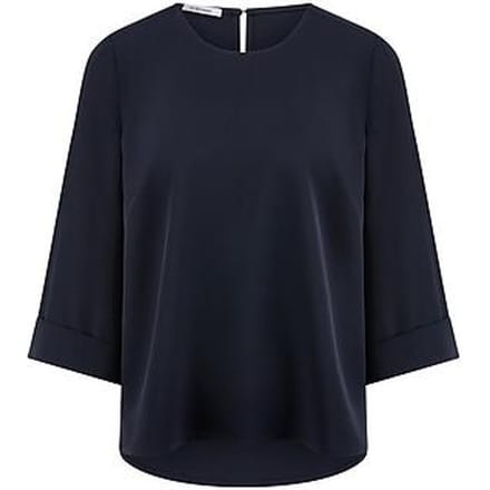 Blouse ronde hals Van Peter Hahn blauw