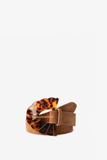Sissy-Boy - Lichtbruine suéde riem met resin gesp - 85