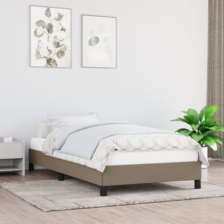vidaXL - Bedframe - zonder - matras - 90x190 - cm - stof - taupe
