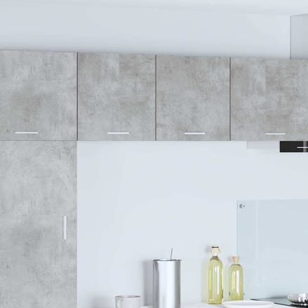 vidaXL - Hangkast - 2 - st - Beton - Grijs - en - Wit - Bewerkt - hout