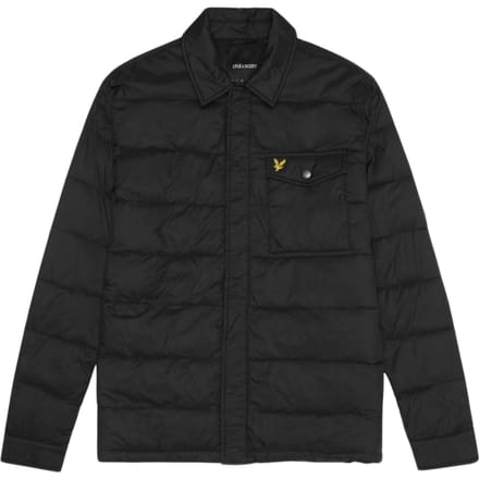 Jetzwart gewatteerd jack met kraag van Lyle & Scott