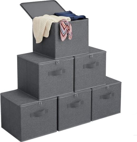 SONGMICS - Opbergbox - Opbergdoos - Met Handgrepen - Set van 6 - Voor Kleding en Accessoires
