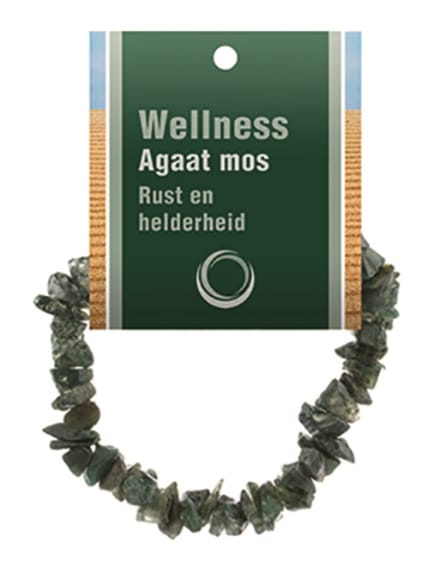 Agaat mos splitarmband + kaart