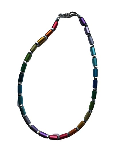Petra's Sieradenwereld - Aluminiumketting multi kleur buisjes (919)