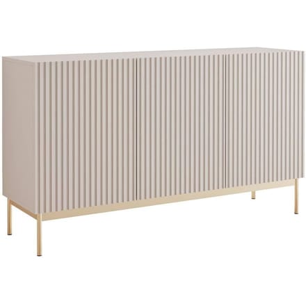 Selsey Linearis - Dressoir met 3 deuren en LED, kasjmiergrijs 138 cm