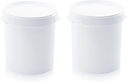 Emmer 30 liter met deksel - Set van 2