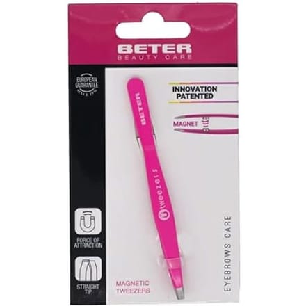 Pinza Depilar Magnética Punta Recta #fucsia
