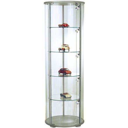 Vitrinekast glas rond glasvitrine met slot