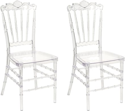 MENDON - Eetkamerstoel set van 2 - Transparant - Plastic