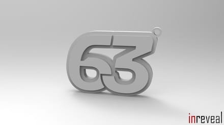 Sleutelhanger F1 '63' George Russell (Formule 1) - 53x39x5 mm - Grijs (mat)