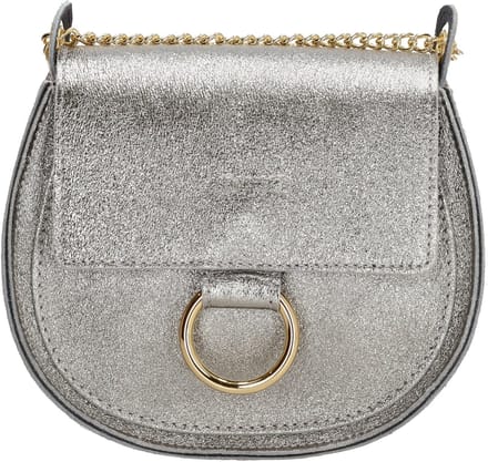 Charm London Anna Schoudertas - 100% Leer - Leren Tas - Zilver