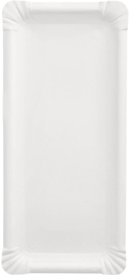 250 Borden, karton pure hoekig 11 cm x 24 cm wit