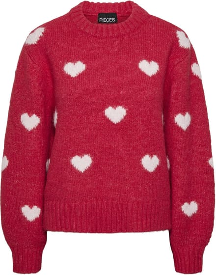 Pieces Rina Heart Knit Sweater Dames - Maat XS