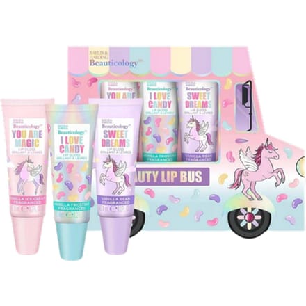 Baylis & Harding Beauticology Vanilla Fragranced Beauty Lip Gloss Bus Gift Set - 3 X 8 ml