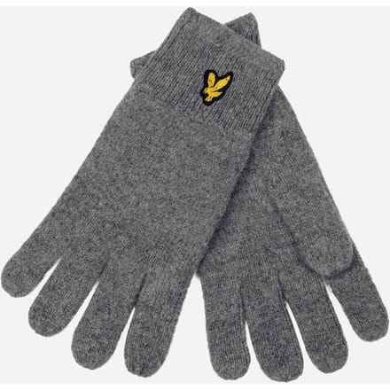 Lyle & Scott Racked Rib Handschoenen - Mid Grey Marl - Maat one size fits all