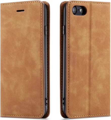 Geschikt voor Apple iPhone 7 - 8 Bookcase | Bruin | Pasjeshouder | Portemonnee hoesje