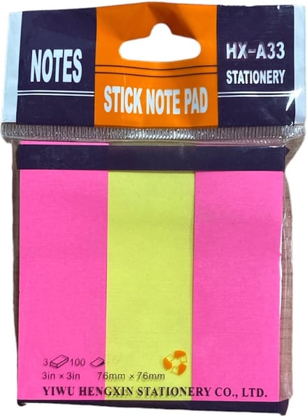 Super Sticky Notes Memoblok - 100 vel - 76x76mm - 3 Neon