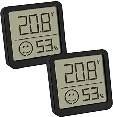 Digitale Thermohygrometer Set van 2 - Temperatuur en Luchtvochtigheid Meting, Handzaam en Compact