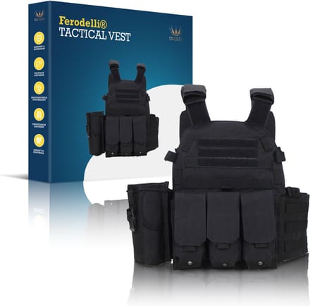Ferodelli Carnaval Leger Kleding - Vest - Outdoor - Accesoires - Zwart