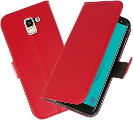 Rood booktype wallet case Hoesje voor Samsung Galaxy J8