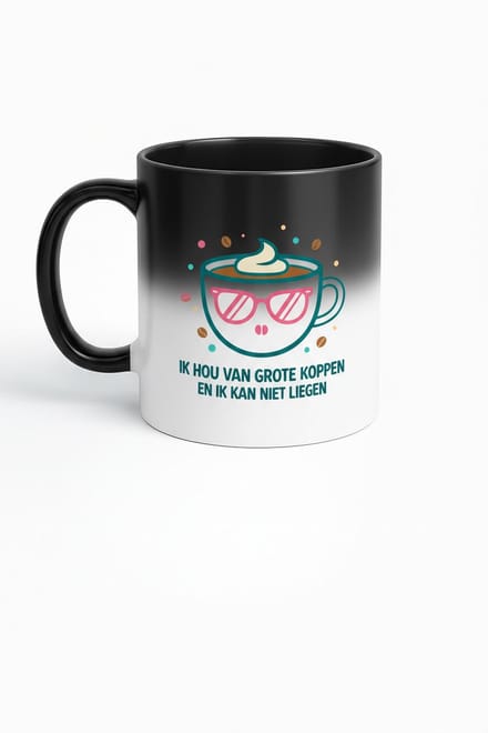 Ik Hou Van Grote Koppen Magic Mug - Koffiemok met Verborgen Design