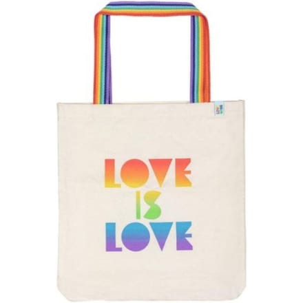 Moses biologisch katoenen tas, formaat 39 x 42cm, rainbow love