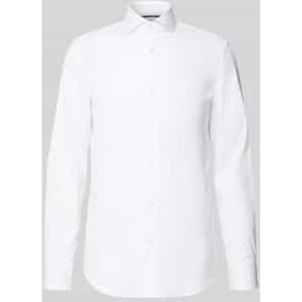 BOSS Hank slim fit overhemd - popeline - wit - Strijkvriendelijk - Boordmaat: 43